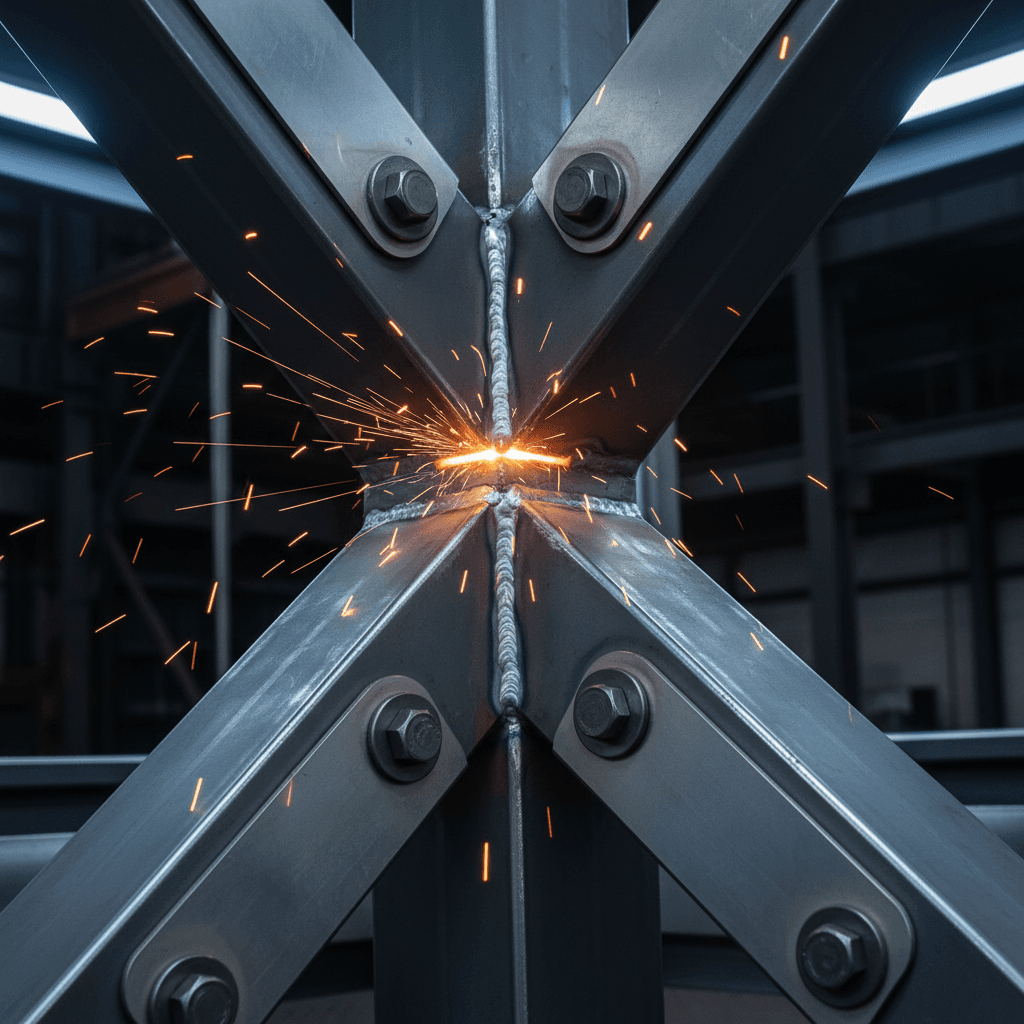 Heavy-duty welded steel construction detail